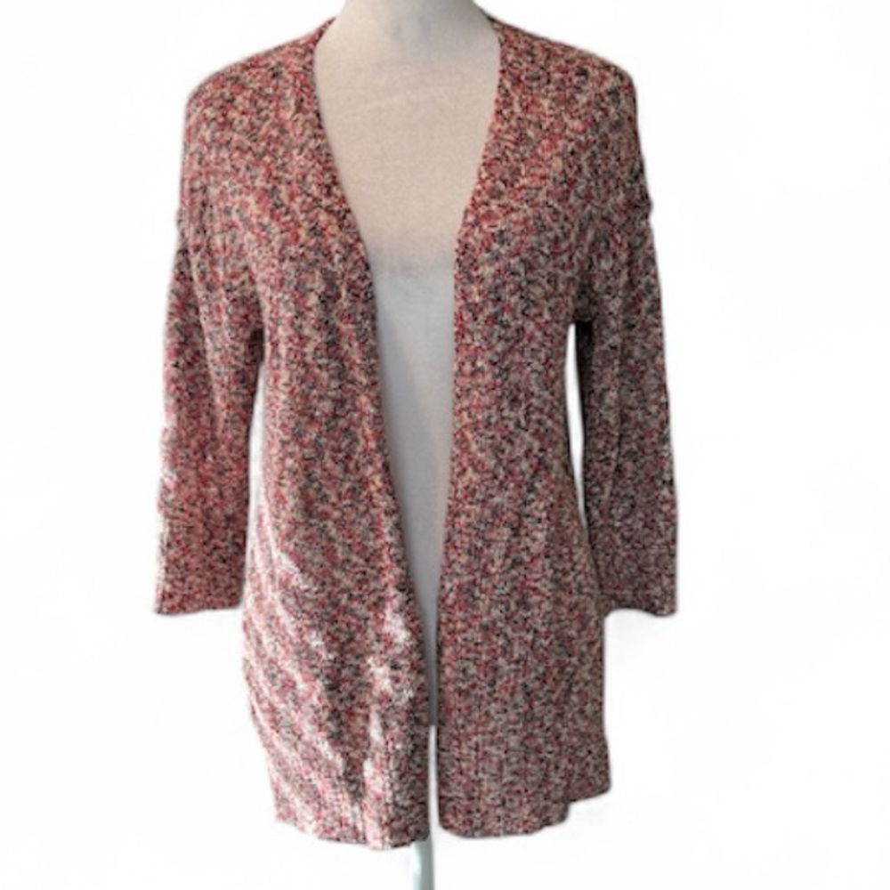 J. Jill Open Front Knit Textured Colorful Women's Cardigan Size‎ XS